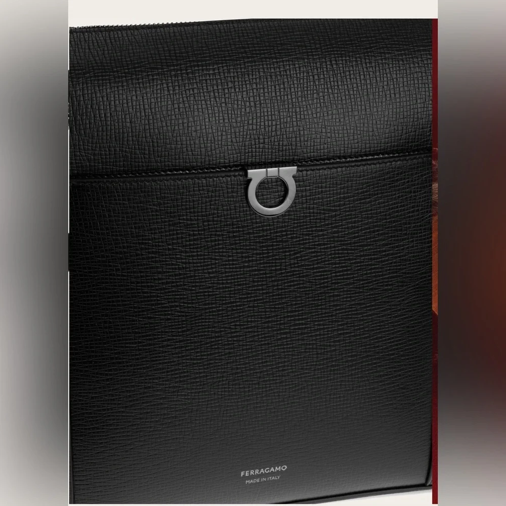 BNNW Salvatore Ferragamo Gancini Black Messenger Bag